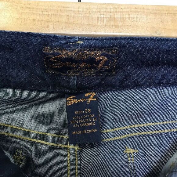 Seven7 Jeans Women's Bootcut Dark Wash Low Rise Jeweled Pocket Sz 28 See Sizing - Picture 6 of 11